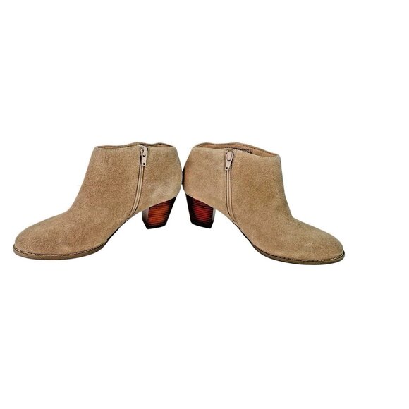 New Vionic Faros Comfort Ankle Booties Womens Size 9 Light Tan Suede Leather Zip - Picture 8 of 14